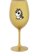DUHOVÝ JEDNOROŽEC - zlatý pohár na víno 350 ml DUHOVÝ JEDNOROŽEC - zlatý pohár na víno 350 ml