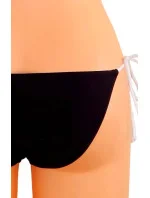 Dámske plavky dvojdielne sexi bikiny Sultry polstrované košíčky zdobené bielymi lemami čierne - Čierna - OEM