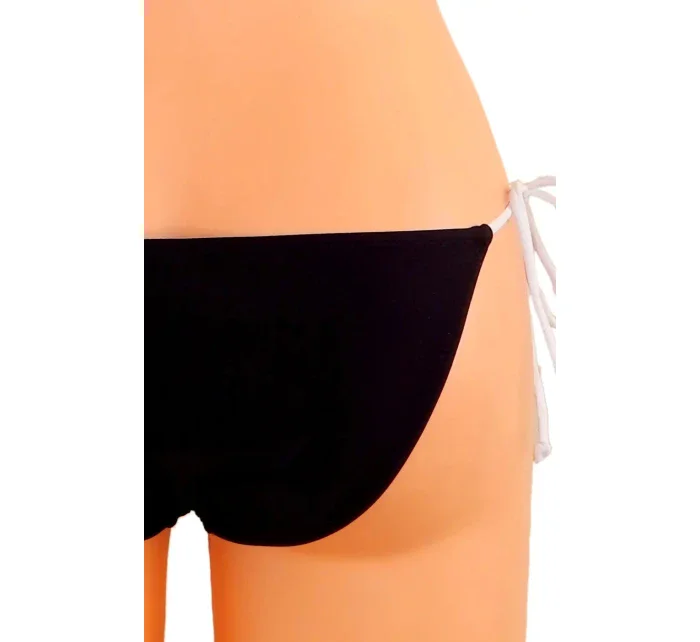 Dámske plavky dvojdielne sexi bikiny Sultry polstrované košíčky zdobené bielymi lemami čierne - Čierna - OEM