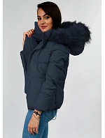 Dámska krátka zimná prešívaná bunda Dark Blue (7694) Dámska krátka zimná prešívaná bunda Dark Blue (7694)