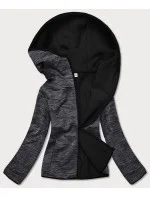 Černá melanžová dámská mikina s model 17059093 - J.STYLE Černá melanžová dámská mikina s model 17059093 - J.STYLE