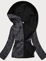 Čierna melanžová dámska mikina s polarom (HD111-1)