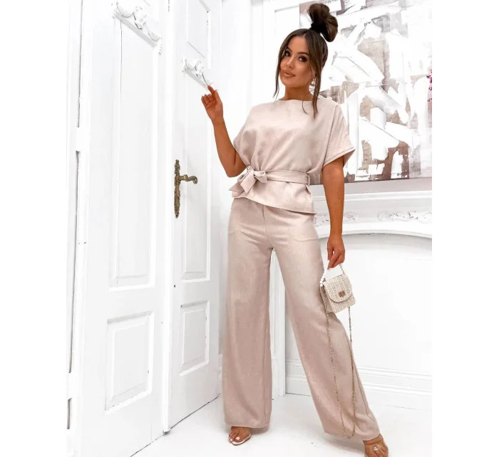 Letní béžový dámský dvoudílný komplet model 21180987 - Moon