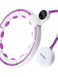 HHM17 HULA HOP BIELA/FIALOVÁ S MAGNETMI A ZÁVAŽÍM + POČÍTADLO HMS