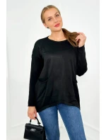 Sveter s prednými vreckami čierny Sveter s prednými vreckami čierny