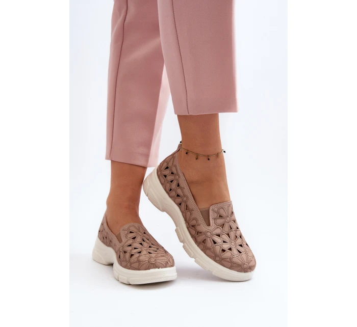 Ażurowe Półbuty Damskie Różowe Emilei Ażurowe Półbuty Damskie Różowe Emilei