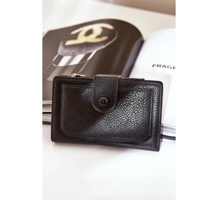 Damski Portfel Z Eko Skóry Czarne Isamille Damski Portfel Z Eko Skóry Czarne Isamille