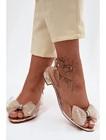 Průhledné Sandály s a Mašlí  Zlaté model 22140797 - D&A