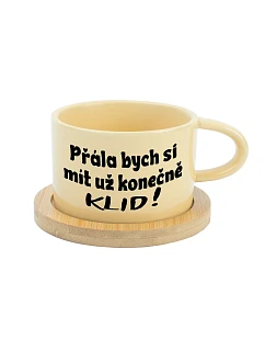 PŘÁLA BYCH SI MÍT UŽ KONEČNĚ KLID! - žlutý hrníček makronka 200 ml