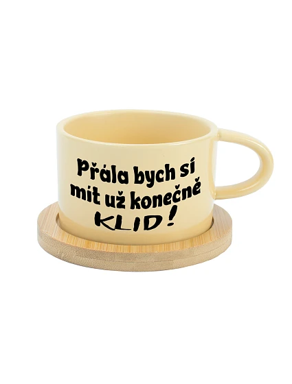 PŘÁLA BYCH SI MÍT UŽ KONEČNĚ KLID! - žlutý hrníček makronka 200 ml