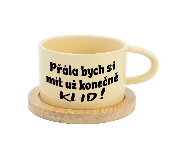 PŘÁLA BYCH SI MÍT UŽ KONEČNĚ KLID! - žlutý hrníček makronka 200 ml