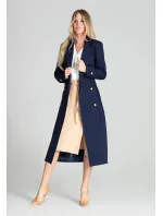 Dámsky kabát M698 tmavomodrý - Figl Dámsky kabát M698 tmavomodrý - Figl