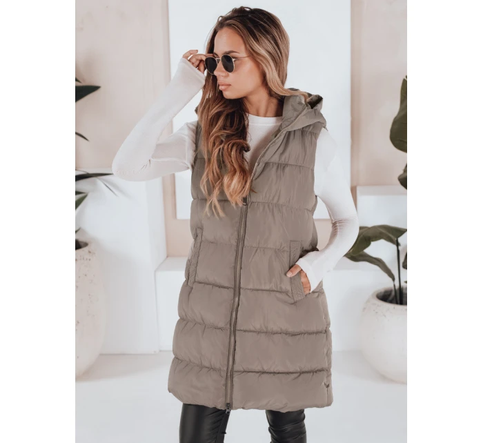 Dámská prošívaná vesta béžová Dstreet model 21966319 - FashionStreet
