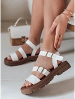 Dámske sandále s prackami SOLARIA white FashionStreet ZY0890