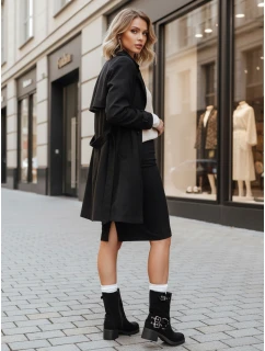 Dámské semišové kozačky s přezkou černé Dstreet model 21994300 - FashionStreet