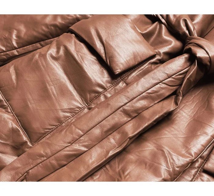 Hnedá oversize bunda z ekologickej kože (AG1-J9080) Hnedá oversize bunda z ekologickej kože (AG1-J9080)