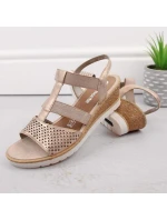Pohodlné sandály na podpatku Remonte W model 19730112 rose gold - Rieker
