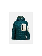 Pánská péřová bunda PEAK PERFORMANCE M Helium Utility Down Hood Jacket, zelená barva Pánská péřová bunda PEAK PERFORMANCE M Helium Utility Down Hood Jacket, zelená barva