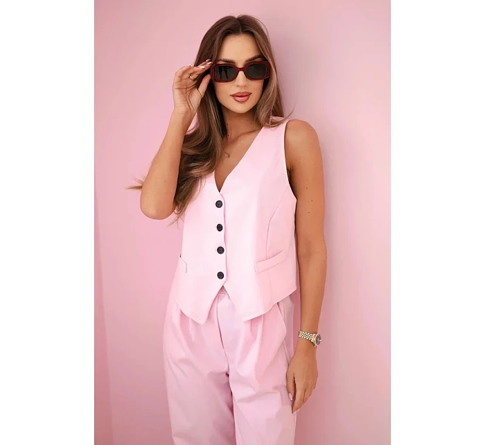 Súprava vesta + nohavice candy pink