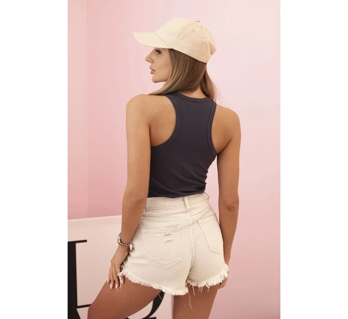 Dámske bavlnené boxerky so širokými ramienkami graphite