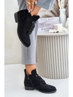 Zateplené Nízké Boty S Dekorací Na Zip Černé model 21675901 - S.Barski Zateplené Nízké Boty S Dekorací Na Zip Černé model 21675901 - S.Barski