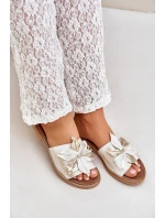 Klapki Z Ozdobą Skóra Naturalna Zazoo 3667 Złoty Przecierany Klapki Z Ozdobą Skóra Naturalna Zazoo 3667 Złoty Przecierany