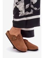 Semišové Klapky Dámské S Přezkou Big Star Hnědé model 21692025 - Big Star Shoes Semišové Klapky Dámské S Přezkou Big Star Hnědé model 21692025 - Big Star Shoes