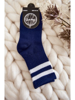 Mládežnícke bavlnené športové ponožky Navy Blue