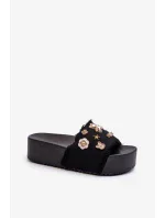 Dámske papuče na platforme s kolíkmi Black Zranesia Dámske papuče na platforme s kolíkmi Black Zranesia