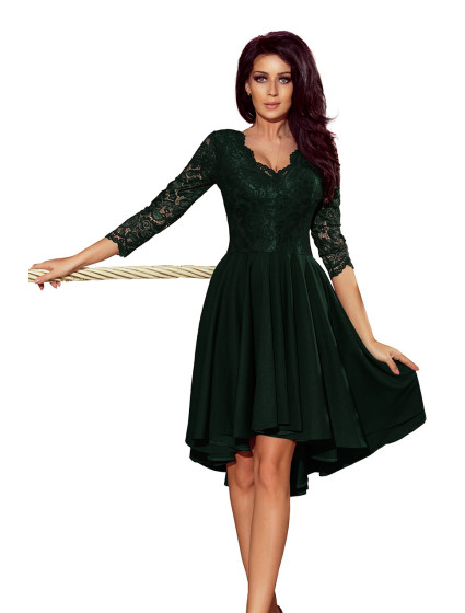 Šaty s čipkovým výstrihom Numoco NICOLLE - zelené