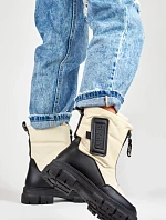 Dámske snežnice H07 / 189131 Béžová a čierna - RARLON