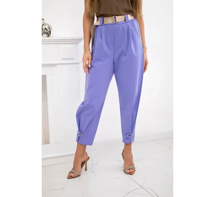 Letné nohavice Punto so zapínaním na nohaviciach fialová