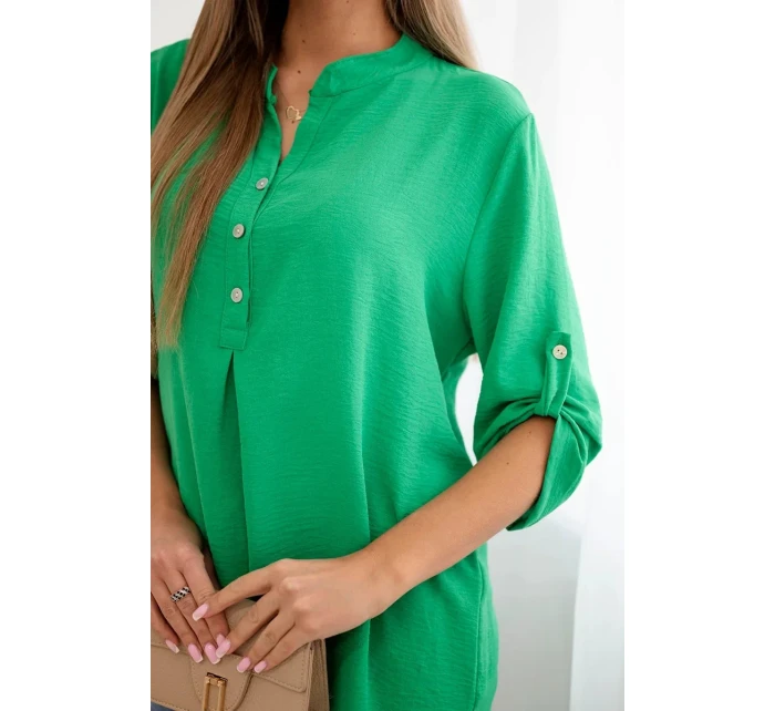 Halenka s prodlouženým zadním dílem jasně zelená