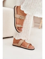 Dámské Pantofle S Přezkami Béžové model 21700025 - Boto