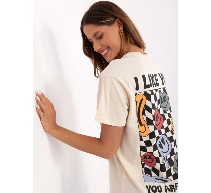 Tričko model 20941886 světle béžové - FPrice Tričko model 20941886 světle béžové - FPrice