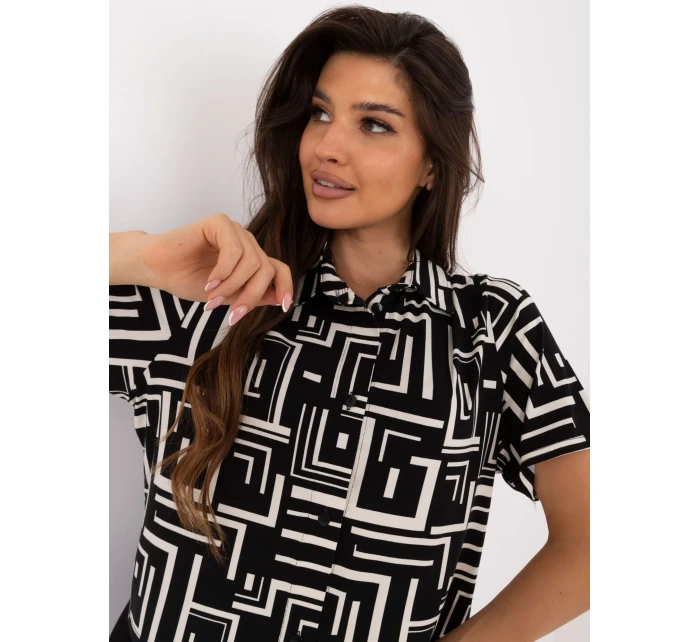 Blúzka LK BZ 509749.88 čierna a béžová