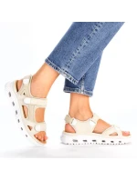 Pohodlné sandály na suchý zip W model 21003033 beige - Rieker
