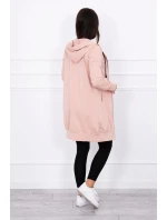 Mikina s kapucňou tmavo púdrovo ružová