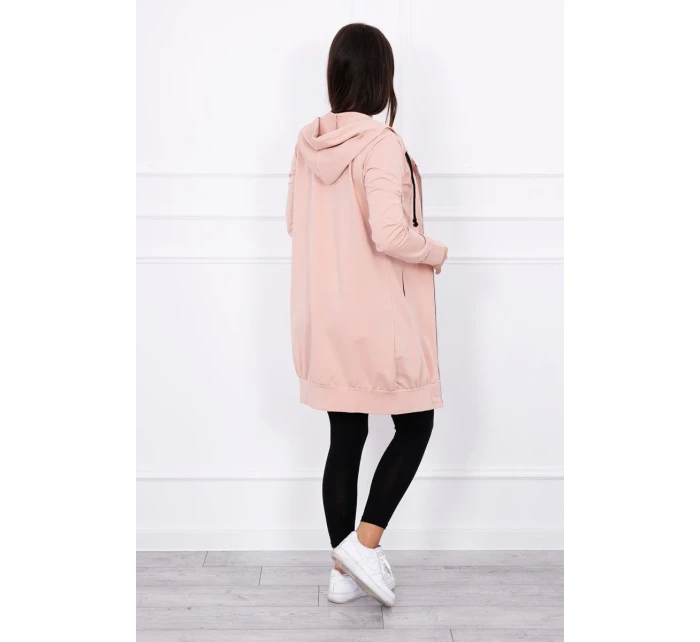 Mikina s kapucňou tmavo púdrovo ružová