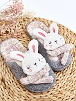 Dziecięce Kapcie Na Grubej Podeszwie Króliczki Szare Dasca