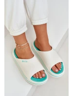 Klapki Damskie Na Platformie Big Star NN274A038 Biało-Miętowe Klapki Damskie Na Platformie Big Star NN274A038 Biało-Miętowe