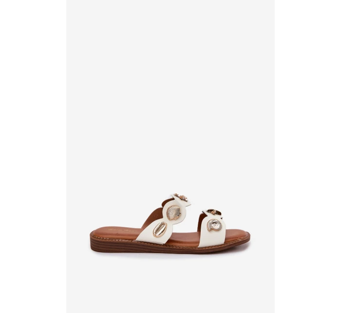 Dámské Pantofle Se Zlatými Bílé model 21699117 - Boto