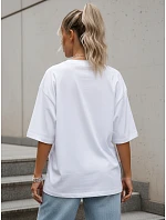 Tshirt damski oversize z nadrukiem Bella biały model 22264293 - FashionStreet
