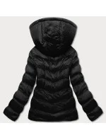 Černá dámská bunda s kapucí pro přechodné období model 17663249 - J.STYLE