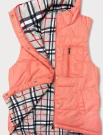 Dámska obojstranná vesta v lososovej farbe (2383)
