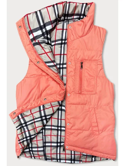 Dámska obojstranná vesta v lososovej farbe (2383)