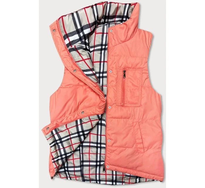 Dámska obojstranná vesta v lososovej farbe (2383)