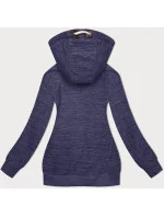 Světle modrá melanžová dámská mikina s kapucí model 19664164 - 6&8 Fashion Světle modrá melanžová dámská mikina s kapucí model 19664164 - 6&8 Fashion