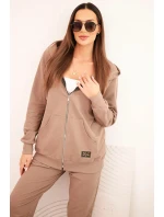 Dámský bavlněný komplet s kapucí a zipem fango