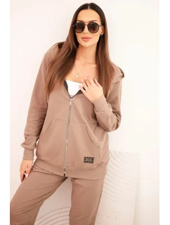 Dámský bavlněný komplet s kapucí a zipem fango